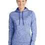Sport-Tek Womens Electric Heather Moisture Wicking Fleece Hooded Sweatshirt Hoodie - True Royal Blue Electric - Closeout