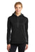 Sport-Tek LST235 Womens Sport-Wick Moisture Wicking Fleece Hooded Sweatshirt Hoodie Black/Grey Front