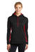 Sport-Tek LST235 Womens Sport-Wick Moisture Wicking Fleece Hooded Sweatshirt Hoodie Black/Red Front