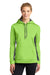 Sport-Tek LST235 Womens Sport-Wick Moisture Wicking Fleece Hooded Sweatshirt Hoodie Lime Green/Grey Front