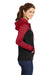 Sport-Tek LST236 Womens Sport-Wick Moisture Wicking Fleece Hooded Sweatshirt Hoodie Black/Red Side