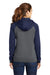 Sport-Tek LST236 Womens Sport-Wick Moisture Wicking Fleece Hooded Sweatshirt Hoodie Dark Grey/Navy Blue Back