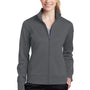 Sport-Tek Womens Sport-Wick Moisture Wicking Fleece Full Zip Sweatshirt - Dark Smoke Grey