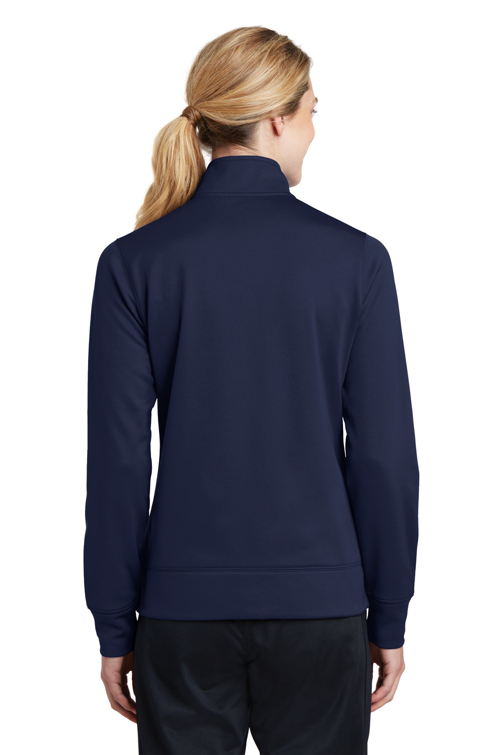 Sport-Tek LST241 Womens Sport-Wick Moisture Wicking Fleece Full Zip Sweatshirt Navy Blue Back