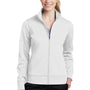 Sport-Tek Womens Sport-Wick Moisture Wicking Fleece Full Zip Sweatshirt - White