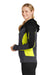 Sport-Tek LST245 Womens Moisture Wicking Full Zip Tech Fleece Hooded Jacket Black/Grey/Citron Green Side