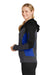 Sport-Tek LST245 Womens Moisture Wicking Full Zip Tech Fleece Hooded Jacket Black/Grey/Royal Blue Side