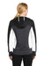 Sport-Tek LST245 Womens Moisture Wicking Full Zip Tech Fleece Hooded Jacket Black/Grey/White Back