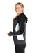 Sport-Tek LST245 Womens Moisture Wicking Full Zip Tech Fleece Hooded Jacket Black/Grey/White Side