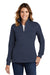 Sport-Tek LST253 Womens Fleece 1/4 Zip Sweatshirt Navy Blue Front