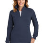 Sport-Tek Womens Shrink Resistant Fleece 1/4 Zip Sweatshirt - True Navy Blue