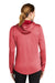 Sport-Tek LST264 Womens Heather Sport-Wick Moisture Wicking Fleece Hooded Sweatshirt Hoodie Red Back