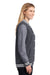 Sport-Tek LST270 Womens Snap Down Fleece Letterman Jacket Graphite Grey Side