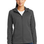 Sport-Tek Womens Rival Tech Moisture Wicking Fleece Full Zip Hooded Sweatshirt Hoodie - Iron Grey - Closeout