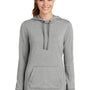 Sport-Tek Womens Moisture Wicking Fleece Hooded Sweatshirt Hoodie - Heather Light Grey