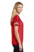 Sport-Tek LST307 Womens Short Sleeve V-Neck T-Shirt Red Side