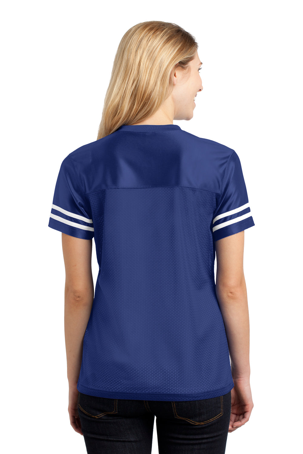 Sport-Tek LST307 Womens Short Sleeve V-Neck T-Shirt Royal Blue Back