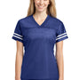 Sport-Tek Womens Short Sleeve V-Neck T-Shirt - True Royal Blue/White
