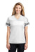 Sport-Tek LST307 Womens Short Sleeve V-Neck T-Shirt White Front