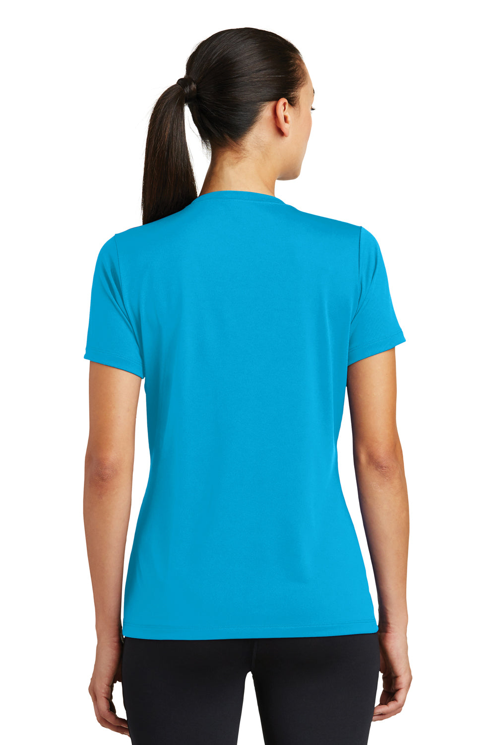 Sport-Tek LST320 Womens Tough Moisture Wicking Short Sleeve Crewneck T-Shirt Atomic Blue Back