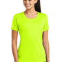 Sport-Tek Womens Tough Moisture Wicking Short Sleeve Crewneck T-Shirt - Neon Yellow - Closeout