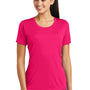 Sport-Tek Womens Tough Moisture Wicking Short Sleeve Crewneck T-Shirt - Raspberry Pink - Closeout