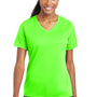 Sport-Tek Womens RacerMesh Moisture Wicking Short Sleeve V-Neck T-Shirt - Neon Green - Closeout