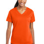Sport-Tek Womens RacerMesh Moisture Wicking Short Sleeve V-Neck T-Shirt - Neon Orange