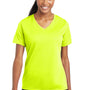 Sport-Tek Womens RacerMesh Moisture Wicking Short Sleeve V-Neck T-Shirt - Neon Yellow - Closeout