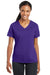 Sport-Tek LST340 Womens RacerMesh Moisture Wicking Short Sleeve V-Neck T-Shirt Purple Front