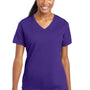 Sport-Tek Womens RacerMesh Moisture Wicking Short Sleeve V-Neck T-Shirt - Purple - Closeout