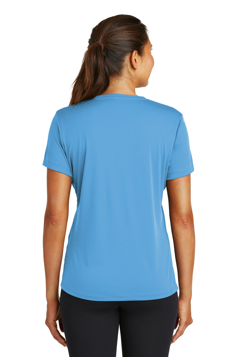 Sport-Tek LST350 Womens Competitor Moisture Wicking Short Sleeve Crewneck T-Shirt Carolina Blue Back