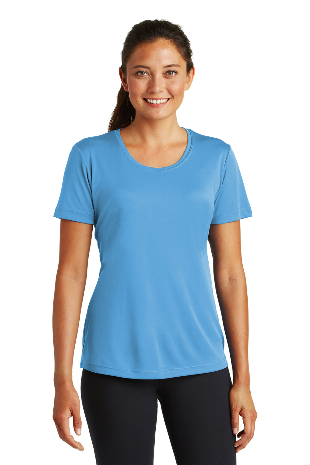 Sport-Tek LST350 Womens Competitor Moisture Wicking Short Sleeve Crewneck T-Shirt Carolina Blue Front