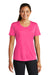 Sport-Tek LST350 Womens Competitor Moisture Wicking Short Sleeve Crewneck T-Shirt Neon Pink Front