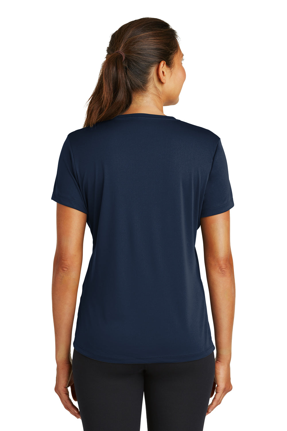 Sport-Tek LST350 Womens Competitor Moisture Wicking Short Sleeve Crewneck T-Shirt Navy Blue Back
