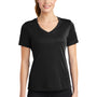 Sport-Tek Womens Competitor Moisture Wicking Short Sleeve V-Neck T-Shirt - Black