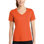 Sport-Tek Womens Competitor Moisture Wicking Short Sleeve V-Neck T-Shirt - Deep Orange - Closeout