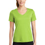 Sport-Tek Womens Competitor Moisture Wicking Short Sleeve V-Neck T-Shirt - Lime Shock Green