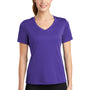 Sport-Tek Womens Competitor Moisture Wicking Short Sleeve V-Neck T-Shirt - Purple