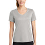 Sport-Tek Womens Competitor Moisture Wicking Short Sleeve V-Neck T-Shirt - Silver Grey