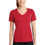 Sport-Tek Womens Competitor Moisture Wicking Short Sleeve V-Neck T-Shirt - True Red