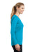 Sport-Tek LST353LS Womens Competitor Moisture Wicking Long Sleeve V-Neck T-Shirt Atomic Blue Side