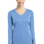 Sport-Tek Womens Competitor Moisture Wicking Long Sleeve V-Neck T-Shirt - Carolina Blue