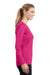 Sport-Tek LST353LS Womens Competitor Moisture Wicking Long Sleeve V-Neck T-Shirt Fuchsia Pink Side