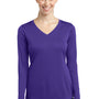 Sport-Tek Womens Competitor Moisture Wicking Long Sleeve V-Neck T-Shirt - Purple