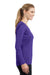Sport-Tek LST353LS Womens Competitor Moisture Wicking Long Sleeve V-Neck T-Shirt Purple Side