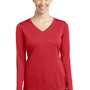 Sport-Tek Womens Competitor Moisture Wicking Long Sleeve V-Neck T-Shirt - True Red