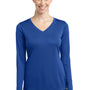 Sport-Tek Womens Competitor Moisture Wicking Long Sleeve V-Neck T-Shirt - True Royal Blue
