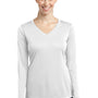 Sport-Tek Womens Competitor Moisture Wicking Long Sleeve V-Neck T-Shirt - White
