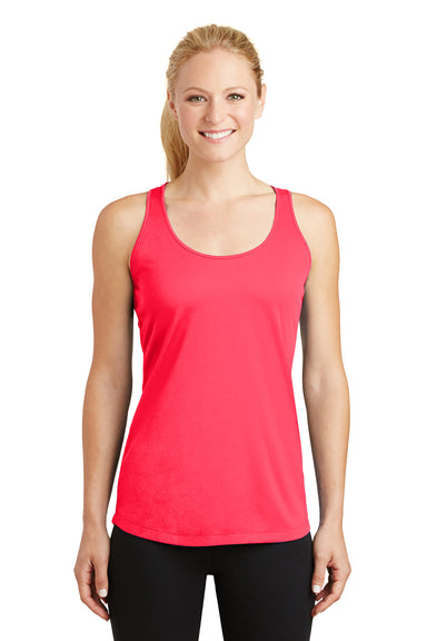 Sport-Tek LST356 Womens Competitor Moisture Wicking Tank Top Hot Coral Pink Front